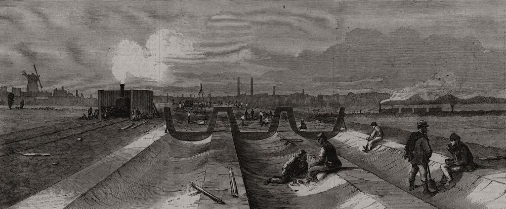 London main drainage: Concrete foundation for the northern outfall tunnels 1861